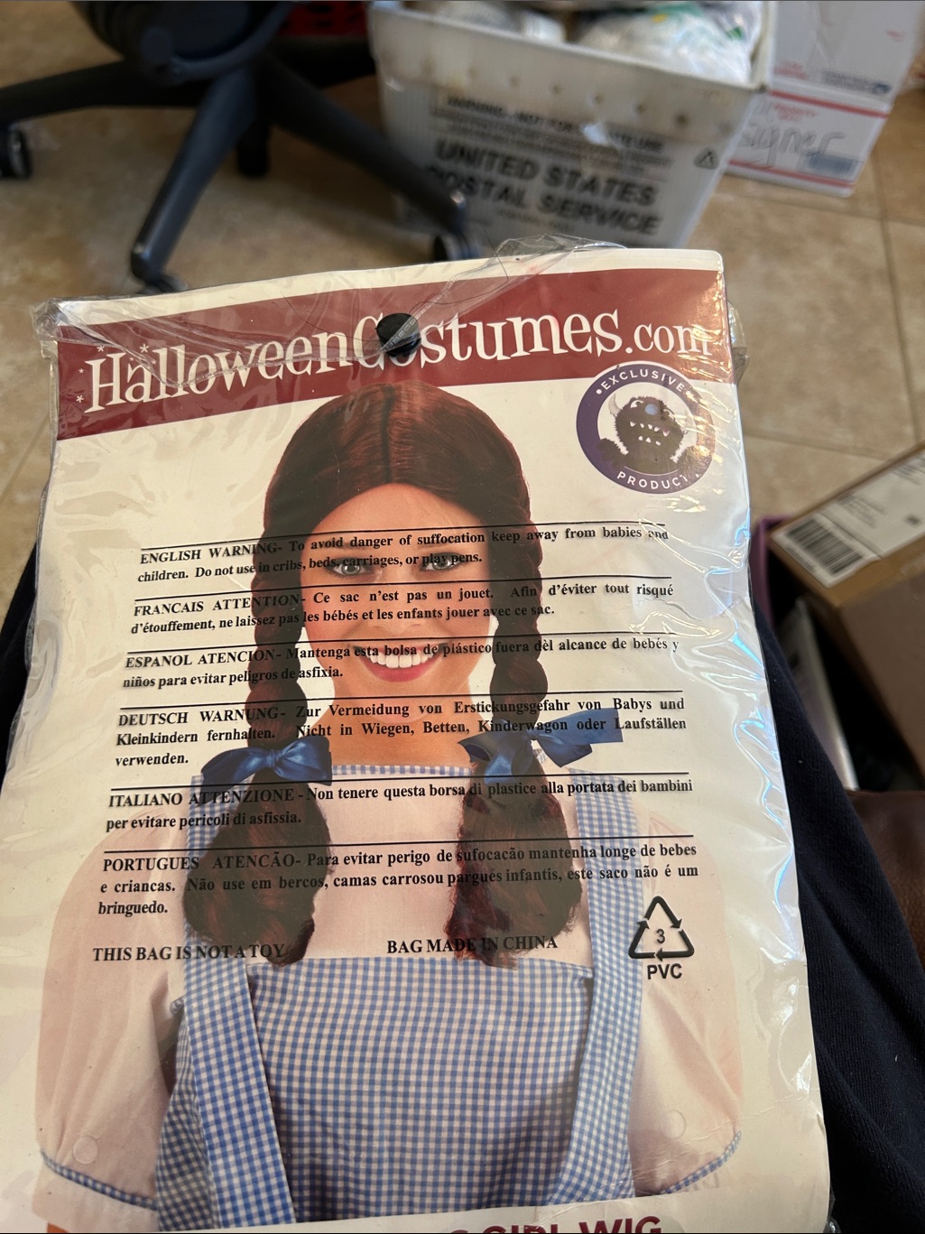 Blue Plaid Kids Costume Accessory
